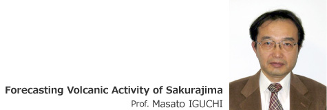 Forecasting Volcanic Activity of Sakurajima Prof. Masato IGUCHI